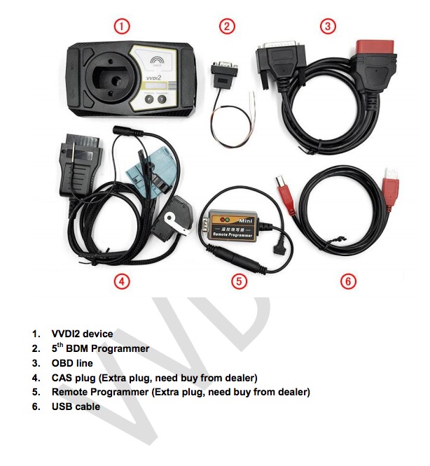 Comandante originale Key Programmer di Xhorse VVDI2 V1.2.6 per il VW/Audi/BMW/Porsche