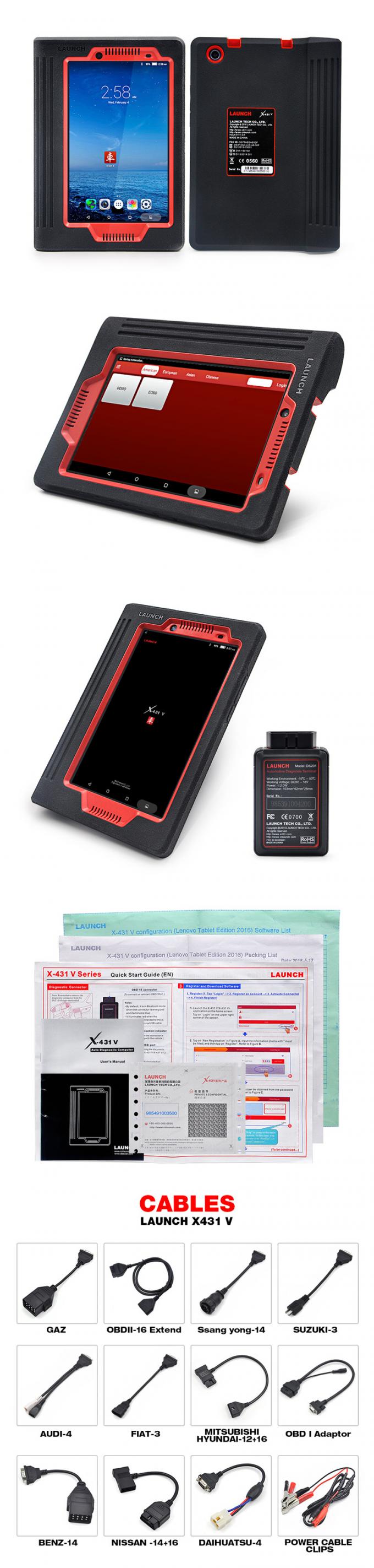 X431 V 100% A 8 POLLICI LANCIANO lo strumento diagnostico automobilistico del sistema completo A 8 POLLICI di X431 V con il suppo dell'analizzatore Wifi/di Bluetooth X-431 V