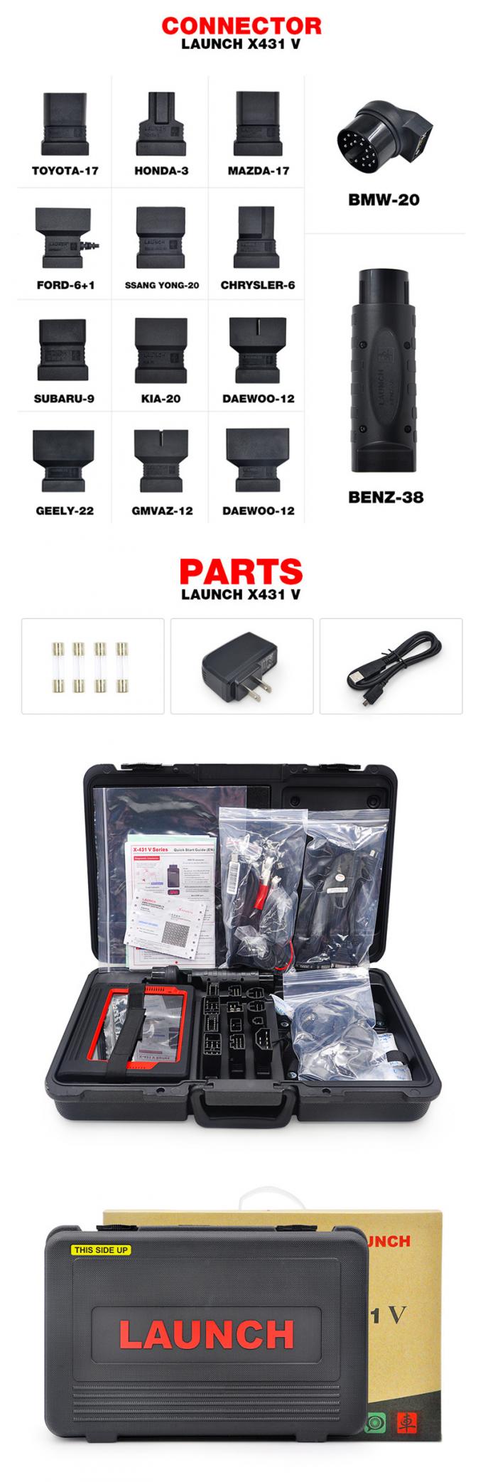 X431 V 100% A 8 POLLICI LANCIANO lo strumento diagnostico automobilistico del sistema completo A 8 POLLICI di X431 V con il suppo dell'analizzatore Wifi/di Bluetooth X-431 V