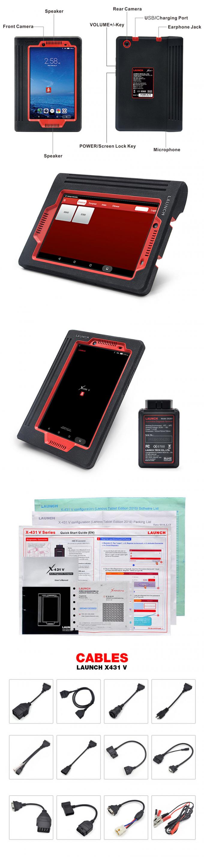 Analizzatore diagnostico x-431 V Bluetooth/Wi di versione di X431 V del LANCIO X431 V di versione del sistema completo globale a 8 pollici globale a 8 pollici dell'ECU