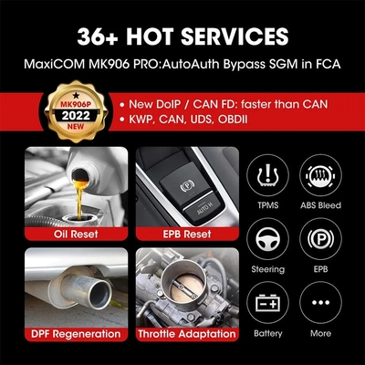 2025 Autel MaxiCOM MK906 PRO Scanner Upgraded of MS906 Pro/MK906BT Diagnostic Tool with Advanced ECU Coding