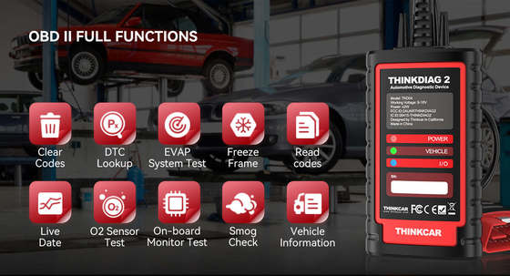 THINKCAR Thinkdiag2: Full-System Bidirectional Diagnostic Tool with CAN-FD Protocol | Auto VIN Scan, ECU Coding & 15+ Reset Services