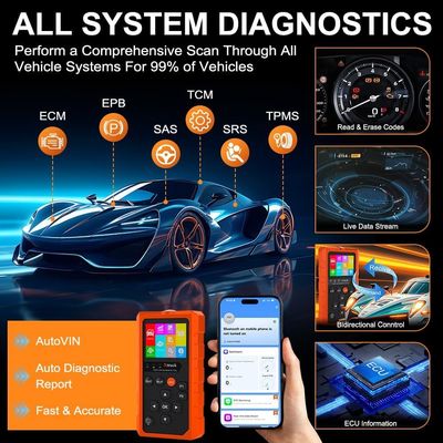 Xtruck 819 OBD2 Diagnostic Tool with 9 Major Protocols Support 2.8-inch IPS Display and 16-pin OBDII Connector
