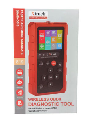 Xtruck 819 Strumento di diagnostica automobilistica con scanner OBD2, supporto di 9 protocolli principali, display IPS da 2,8 pollici e connettore OBDII a 16 pin