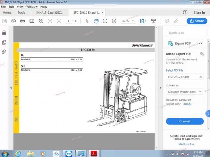 F110 tablet con For Judit Incado Box Jungheinrich 4 Forklift Strumento diagnostico con 4.37 Software Parts Catalogue Judit ET EN Strumenti diagnostici 31
