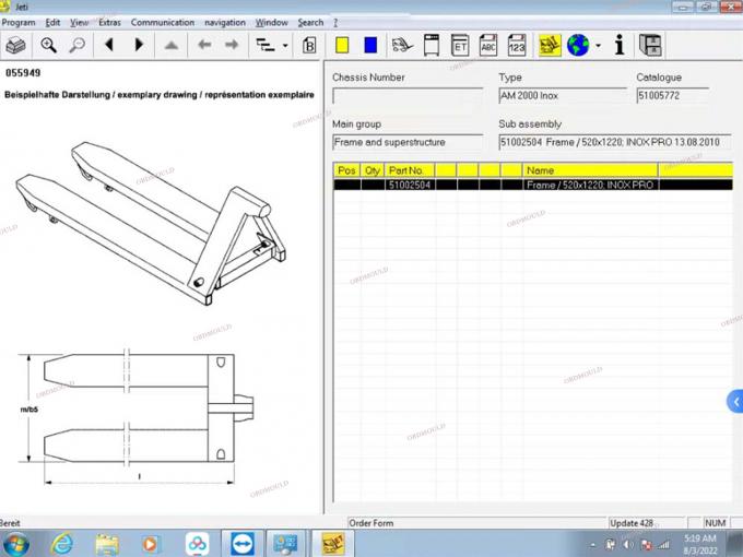 F110 tablet con For Judit Incado Box Jungheinrich 4 Forklift Strumento diagnostico con 4.37 Software Parts Catalogue Judit ET EN Strumenti diagnostici 35